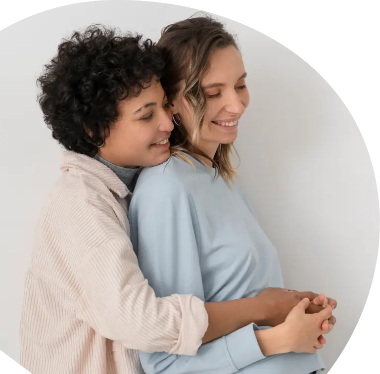 Happy women after fertility treatment at FertilyMed